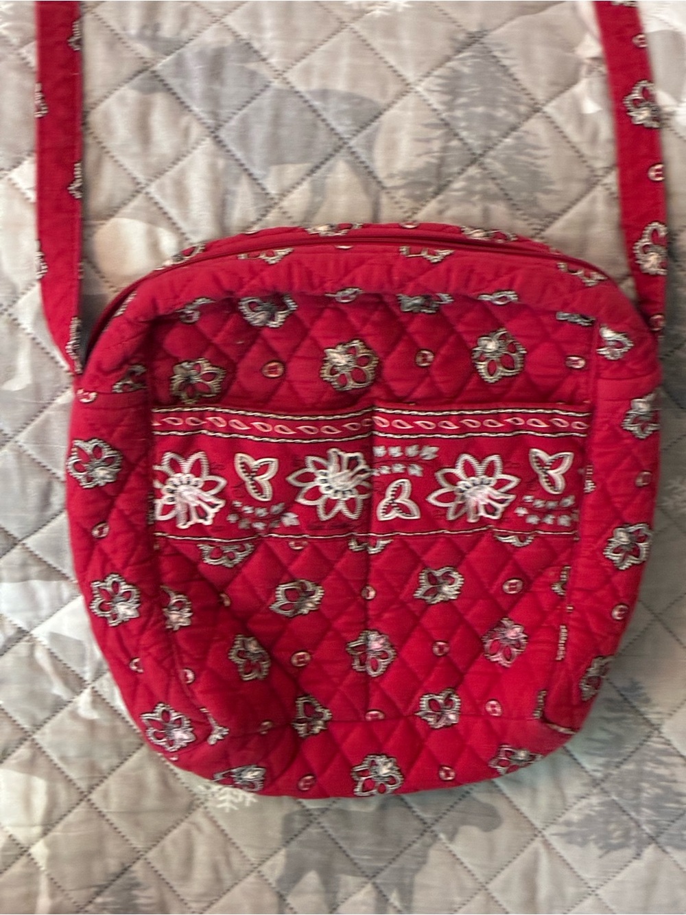 Vera Bradley Red Quilted Floral Crossbody